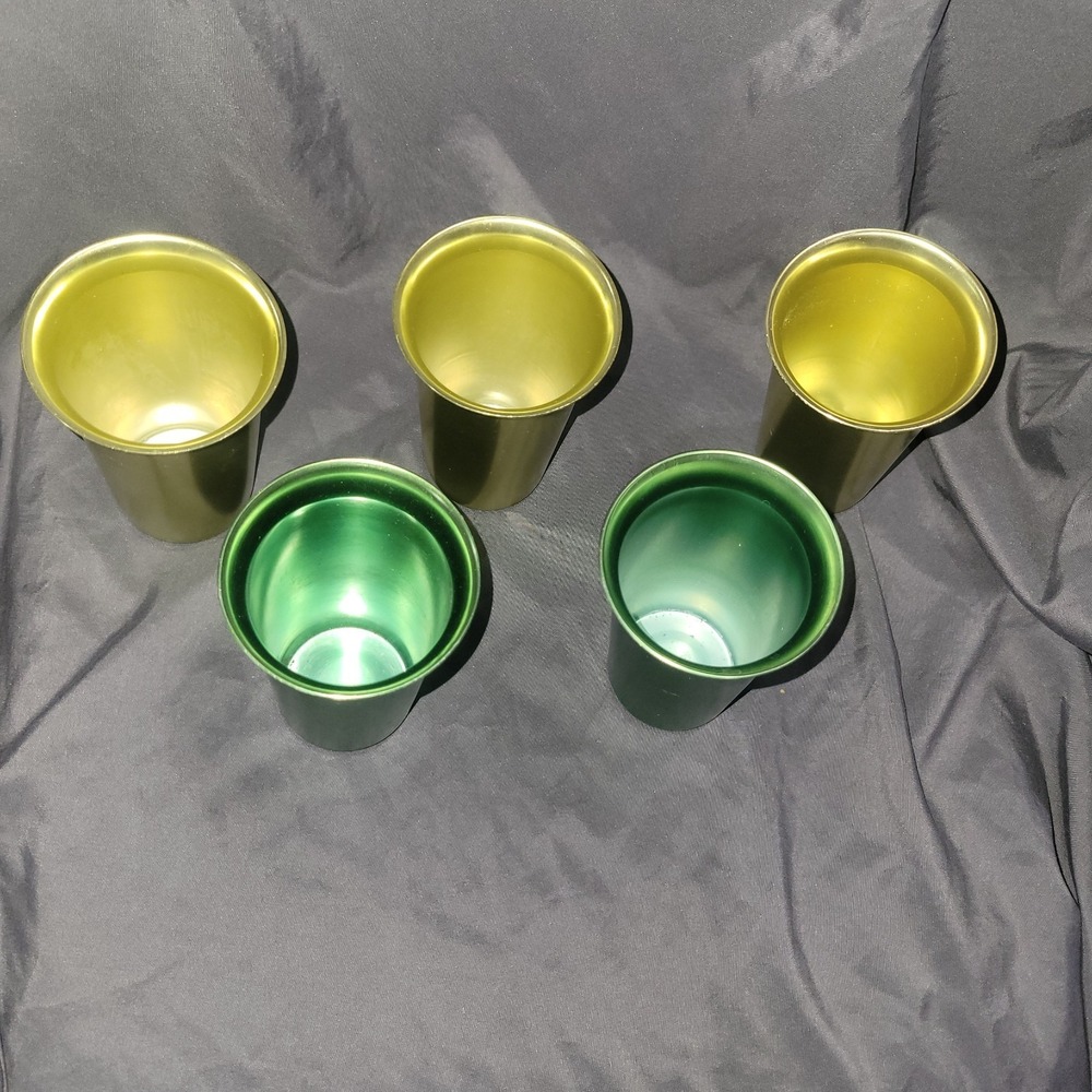 Vintage Mid-Century Modern Zephyrware Aluminum Metalware Cups 5 Tumblers - Picture 2 of 9